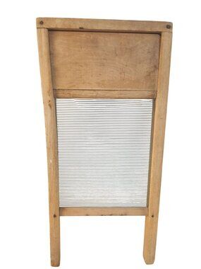 Vintage Victory 508 Washboard Glass Wood 1940s Rustic Farmhouse Americana Decor